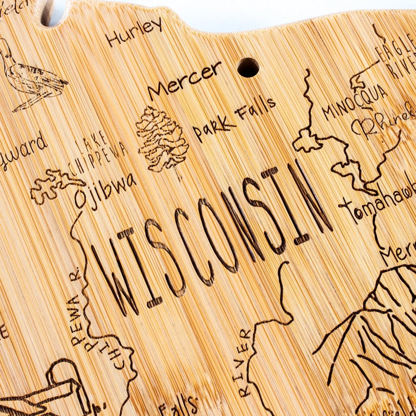 Wisconsin Shaped Destination Cutting Board