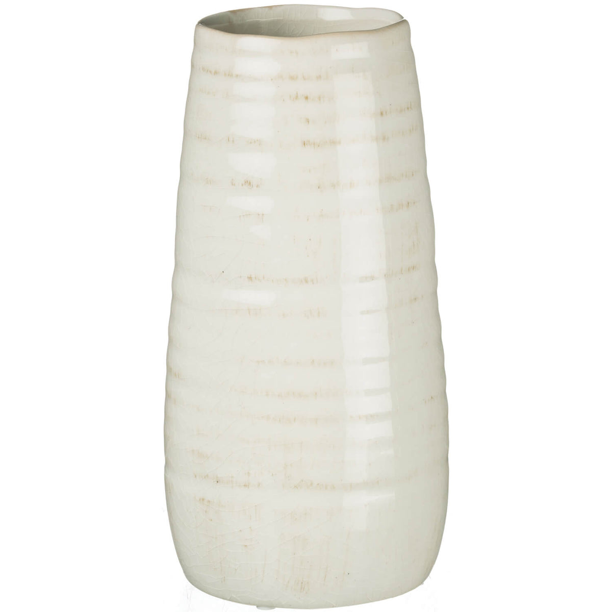 Cream Glazed Vase  | 11.5&quot;