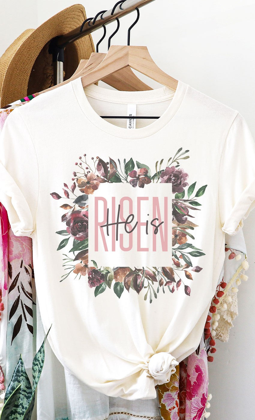 He Is Risen Floral | Graphic Tee