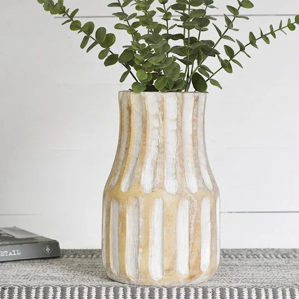Wood Striped Vase | 11.5&quot;