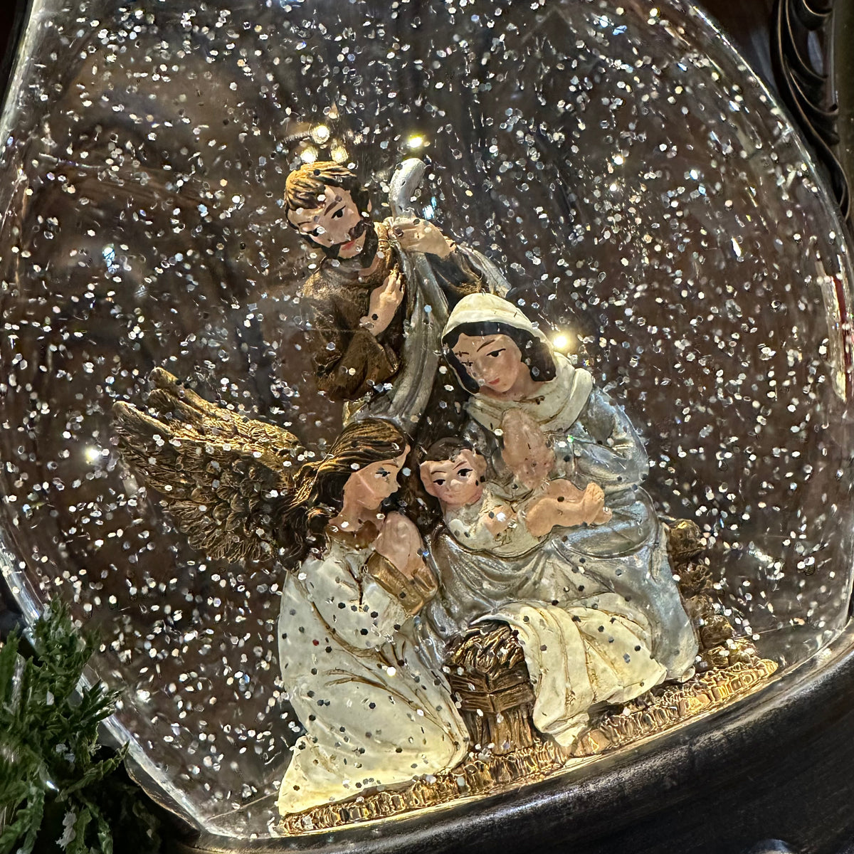 Angel Spinning Snow Globe | Battery Operated