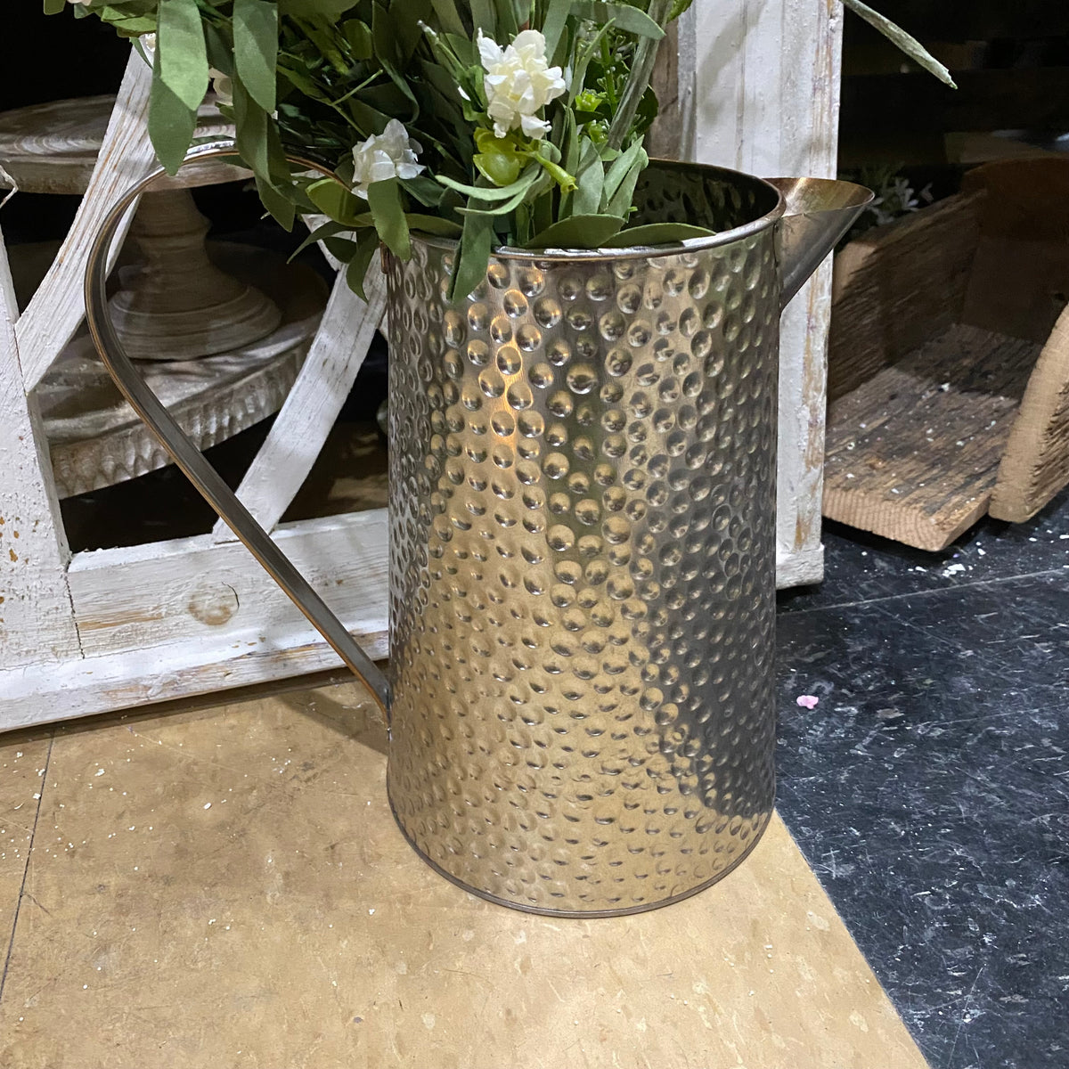 Dotted Metal Pitcher