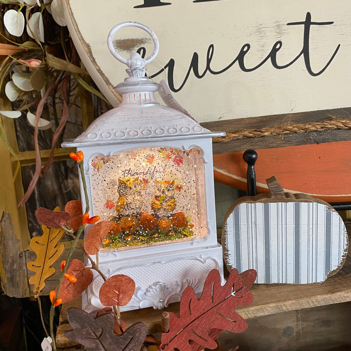 Harvest Spinning Water Lantern | Battery Operated