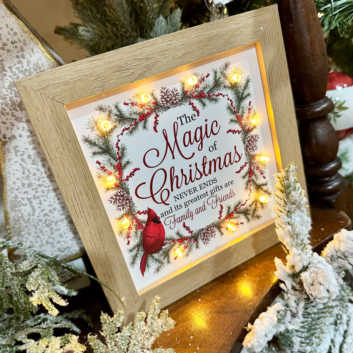 Magic of Christmas Cardinal Wall Art | Battery Operated