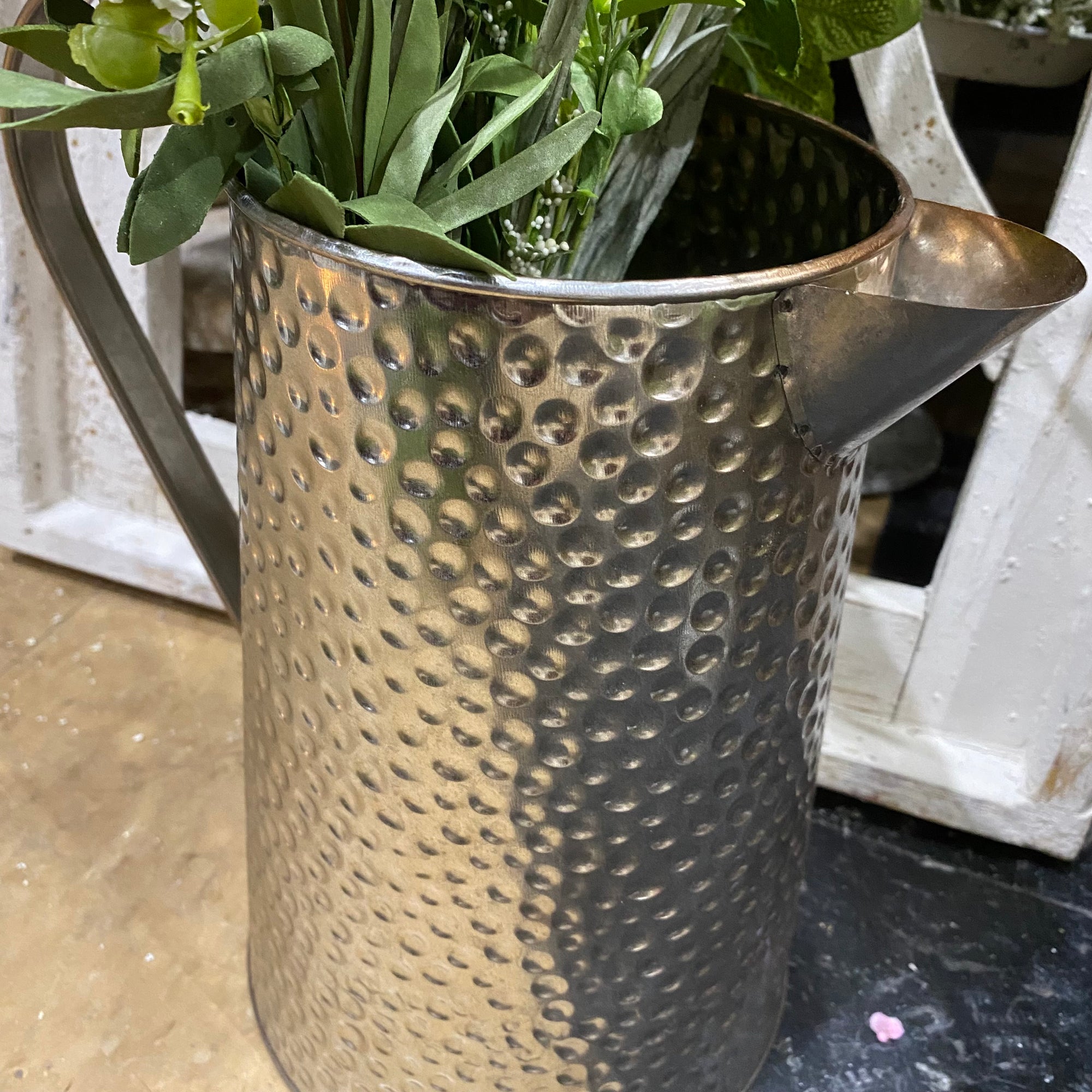 Dotted Metal Pitcher