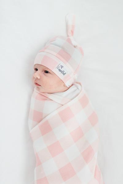 Pink Checked Swaddle Blanket