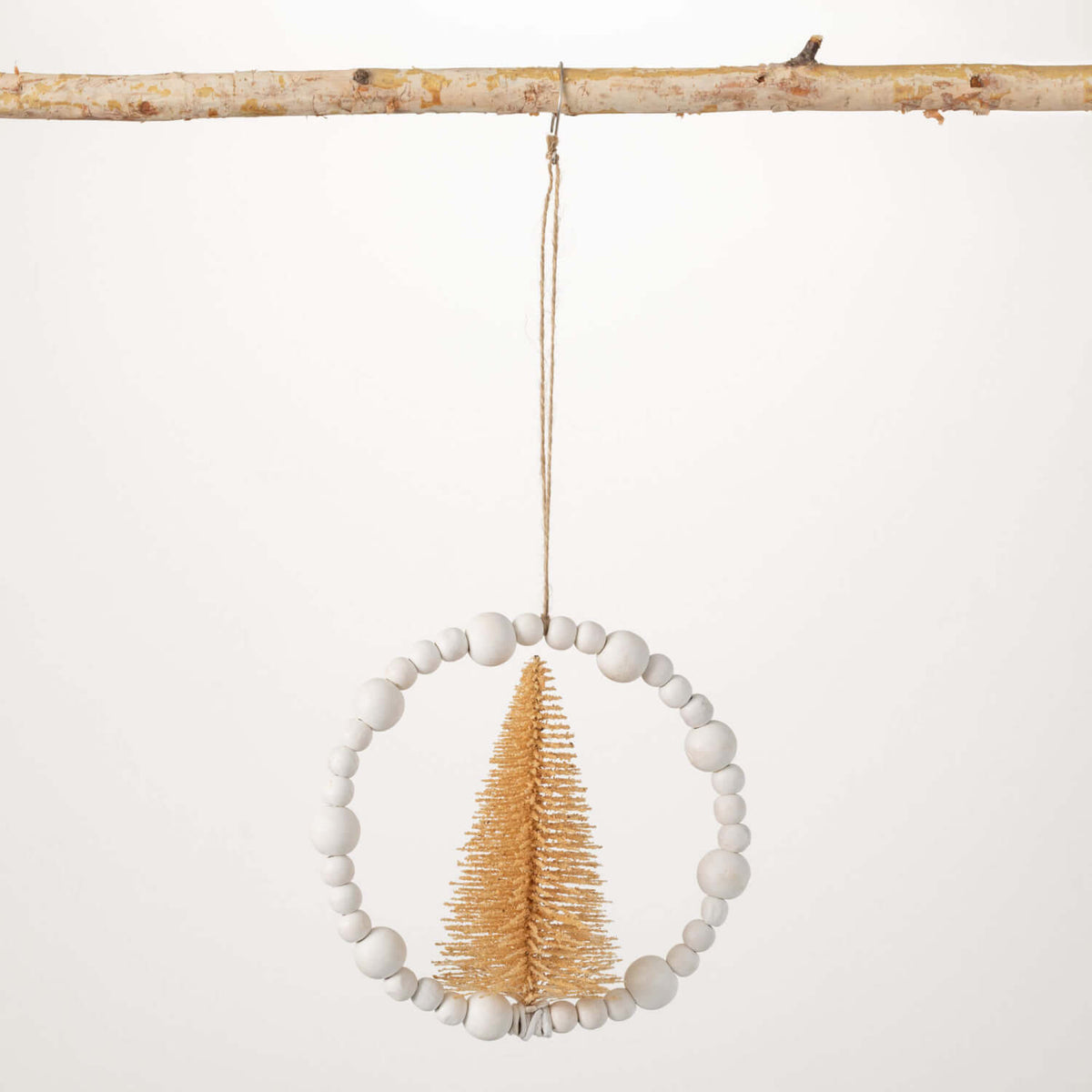 Bottle Brush Tree Beaded Circle | Ornament